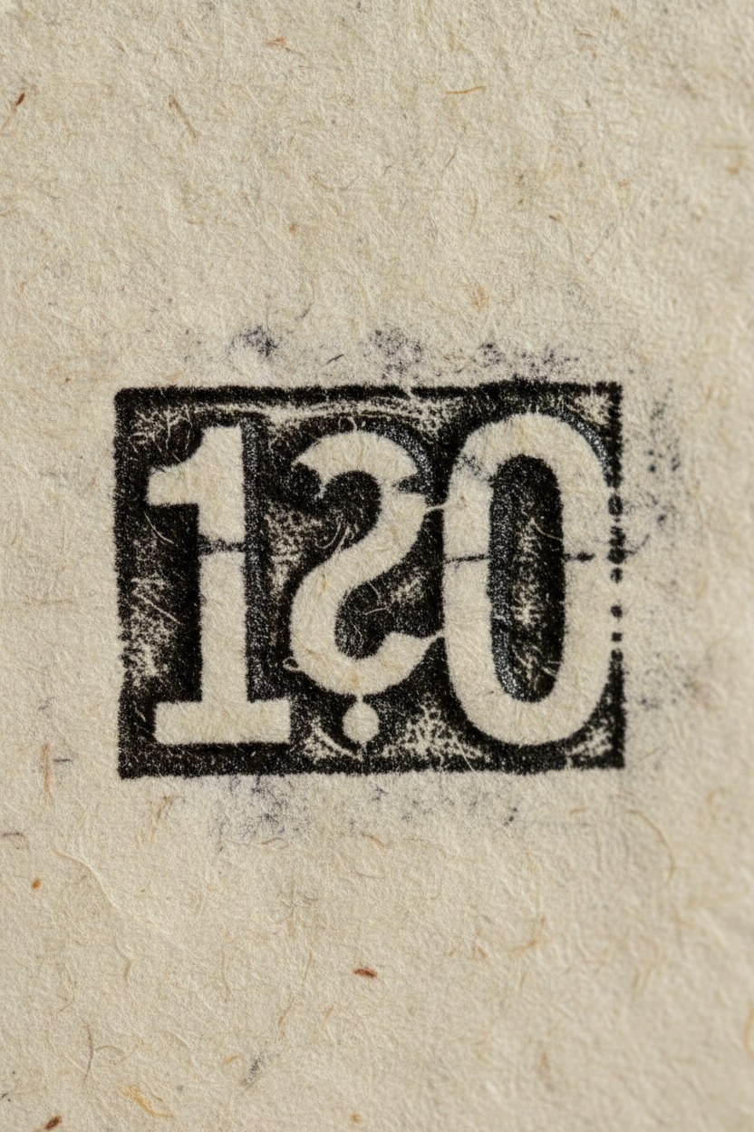 Letterpress tarih damgası mürekkep parlaklığı yakın çekim